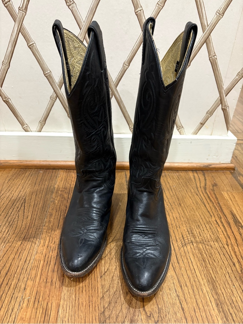 WOMENS BLACK JUSTIN COWBOY BOOTS